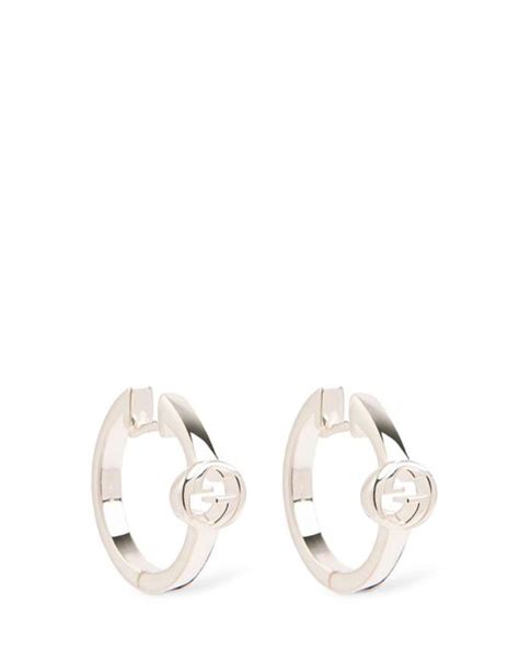 gucci ybd58199400100u hoop|Gucci Interlocking hoop earrings.